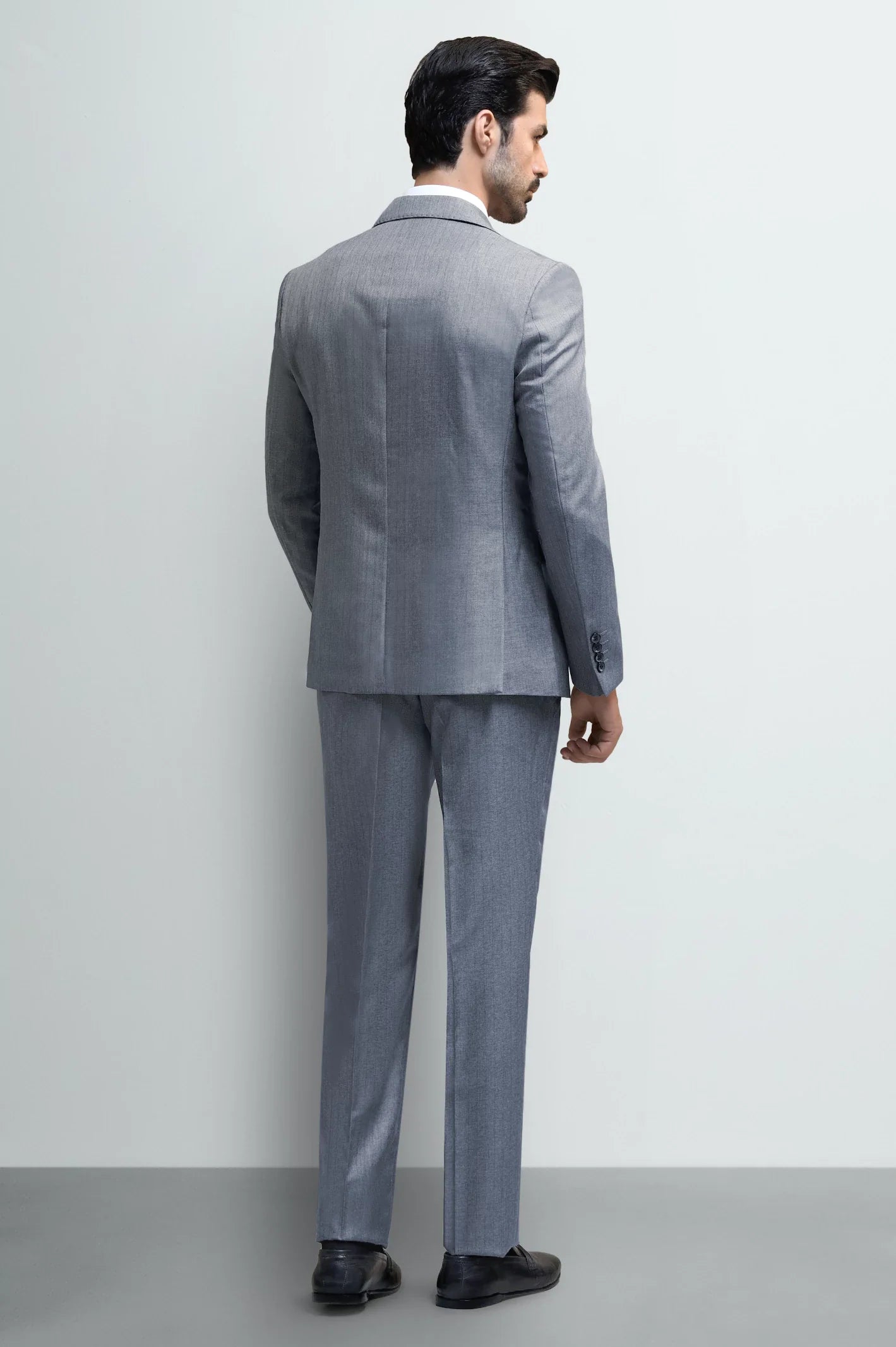 Men's Grey Striped 2-Piece Suit