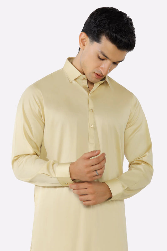 Fawn Cotton Shalwar Kameez