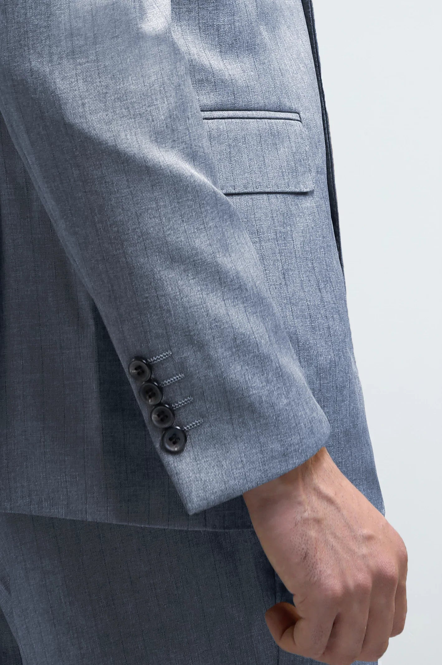 Men's Grey Striped 2-Piece Suit