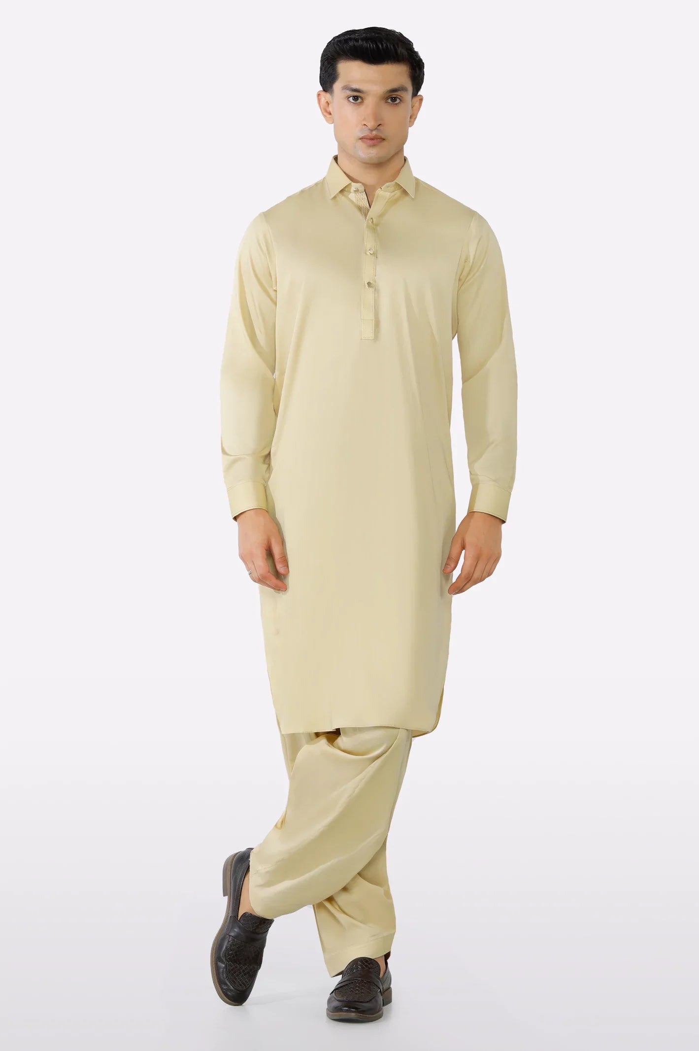 Fawn Cotton Shalwar Kameez