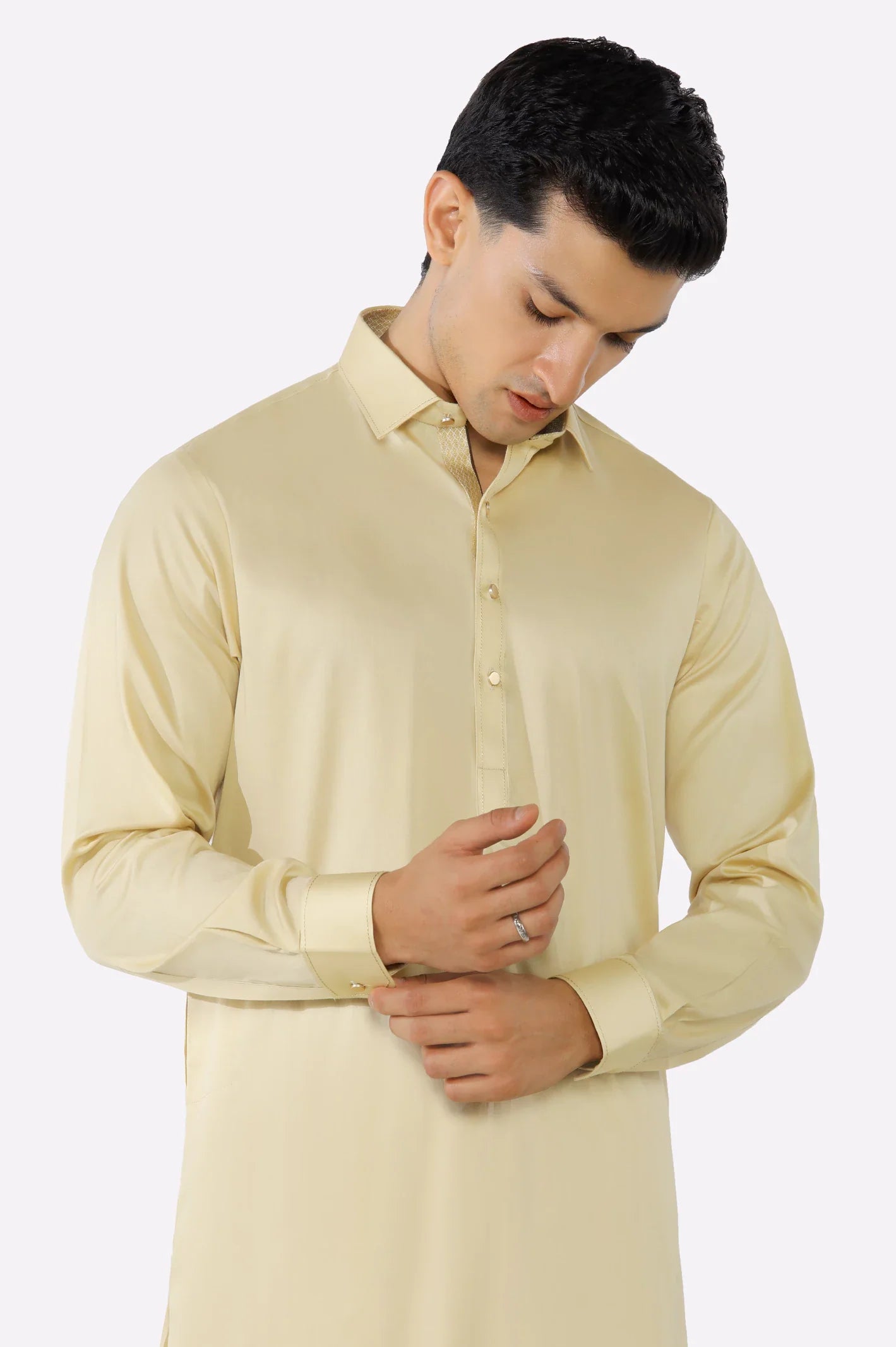 Fawn Cotton Shalwar Kameez