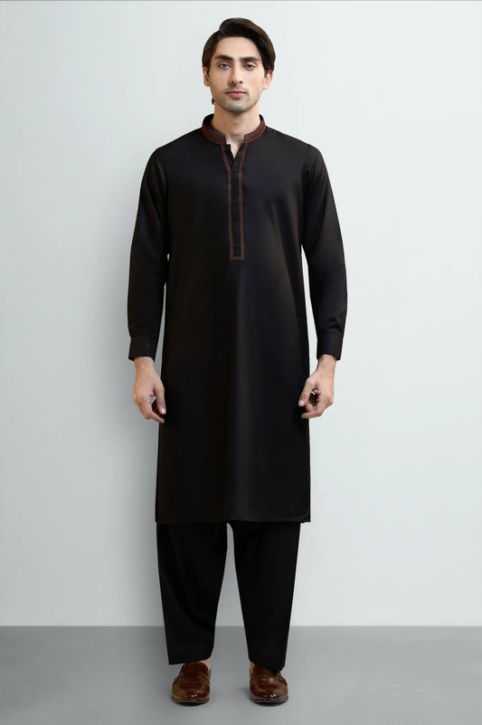 Black Wash & Wear Shalwar Kameez