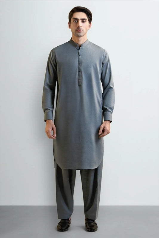 Grey Wash & Wear Shalwar Kameez