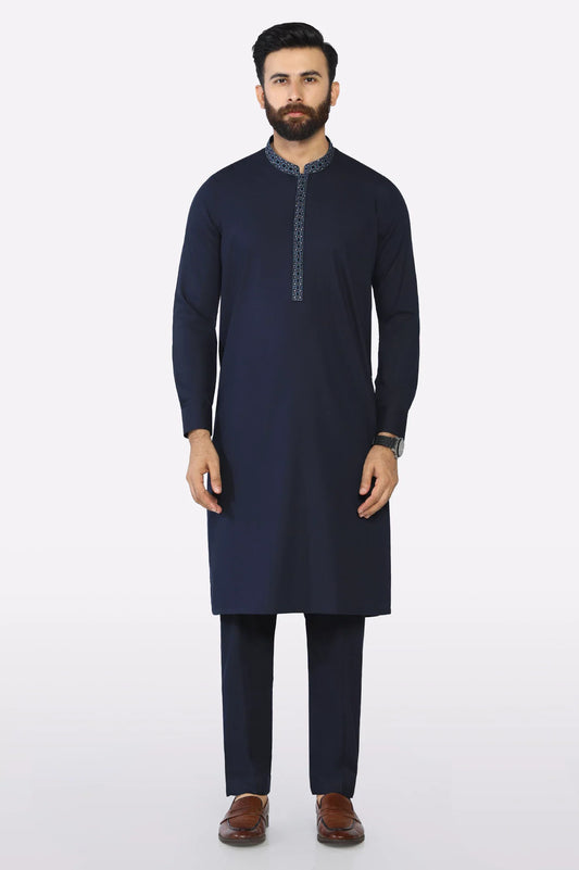 Navy Blue Wash & Wear Shalwar Kameez